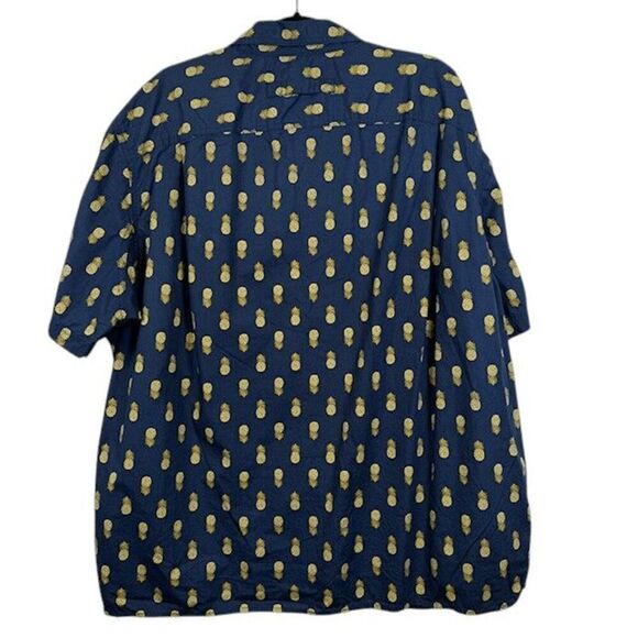 Duluth Trading Co Aloha Shirt All Over Pineapple Print Navy Blue Size 2XL - Picture 4 of 11